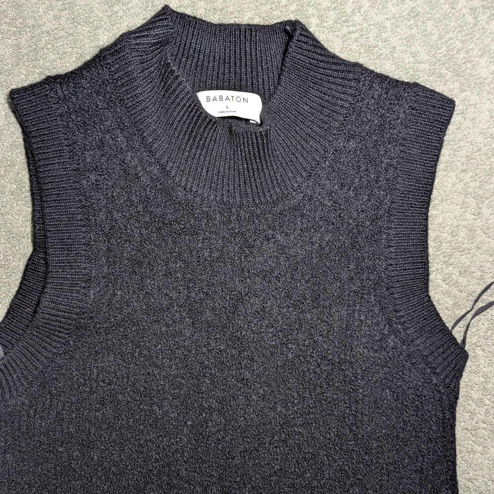 Aritzia Babaton Wool Ribbed Mini Dress | Black | Size L (Fits M) - Picture 10 of 12